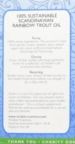 Viridian - Scandinavian Rainbow Trout Oil, 90 Softgels | Omega Oil Softgels | Maintenance of Vision and Normal Brain Function | 100% Sustainable | Nutritionist Formulated - Image 3