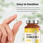 VitaBright Vitamin K2 MK7 100mcg | 120 Capsules | Vegan from Natto - NO SOYA | High Strength K2 Vitamin Supplements | VIT K MK7 for Bones & Blood Health | K2MK7 Vitamins | Made in Britain - Image 8