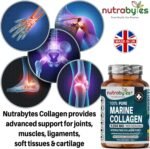 Nutrabytes 100% Pure Marine Collagen Supplement, 1,250mg (180 Capsules) | Type 1 Hydrolysed Peptides for Skin, Hair, Nail, Joint & Bone Health | Premium Highly Bioavailable Naticol | 3 Month Supply - Image 6