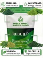 Green Superfood Powder, 30 Servings | Gut Health, Digestion & Immune Support | Vegan Daily Greens with Spirulina, Chlorella, Moringa & Wheatgrass | Great for Smoothies | 100g - Image 5