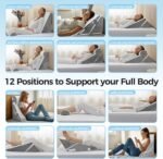 Bed Wedge Pillow, Memory Foam Triangle Pillow Cushion with Headrest for Acid Reflux Relief, Snoring, Adjustable Bed Wedge for Sitting Up in Beds, Back Support Pillows for Sleeping Upright - Image 4
