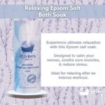Eco Bath London Relaxing Lavender Epsom Salt Bath Soak - Tube 1kg, Magnesium Bath Salt Infused with Lavender Essential Oil, Epsom Bath Salts for Relaxation - Image 3