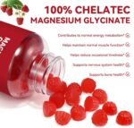 Magnesium Glycinate Gummies for Adults 120 Count - 600 MG Per Serving, Promotes Relaxation & Restful Sleep, Focus, Supports Heart & Bone Health, Raspberry Flavor, Non-GMO - Image 3