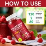 Magnesium Glycinate Gummies for Adults 120 Count - 600 MG Per Serving, Promotes Relaxation & Restful Sleep, Focus, Supports Heart & Bone Health, Raspberry Flavor, Non-GMO - Image 6