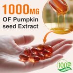 Premium Pumpkin Seed Oil, 3000mg Per Serving, 2 in 1 Cold Pressed Pumpkin Seed Oil for Hair, Urinary, Bladder & Prostate Health, Skin Care - Non-GMO, Gluten - Free 300 Softgels (1) - Image 4
