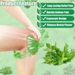 40 Pcs 13cmx10cm Knee Pain Relief Patches, Heat Patches for Knee, Wormwood Herbal Knee Pain Relief Patch for Relieves Muscle Soreness in Knee, Neck, Shoulder, Back - Image 4