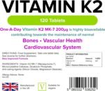 Lindens - Vitamin K2 200mcg, 120 Tablets - 1 a Day, UK Made - Highly Bioavailable - Bone, Vascular Health & Cardiovascular System - Menaquinon MK-7 - Letterbox Friendly, Vegan - Image 3