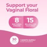 Vaginal Probiotics - Daily Supplements for Women’s Intimate Health,15 Billion Live Cultures, 8 Bacterial Strains, FOS Prebiotic Fibres - Scientifically Formulated for Vaginal Flora Balance - Image 5