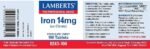 Lamberts Iron 14mg 100 Tablets – As Citrate for High Absorption – Gentle on The Stomach – Vegan Iron Supplement - Image 4