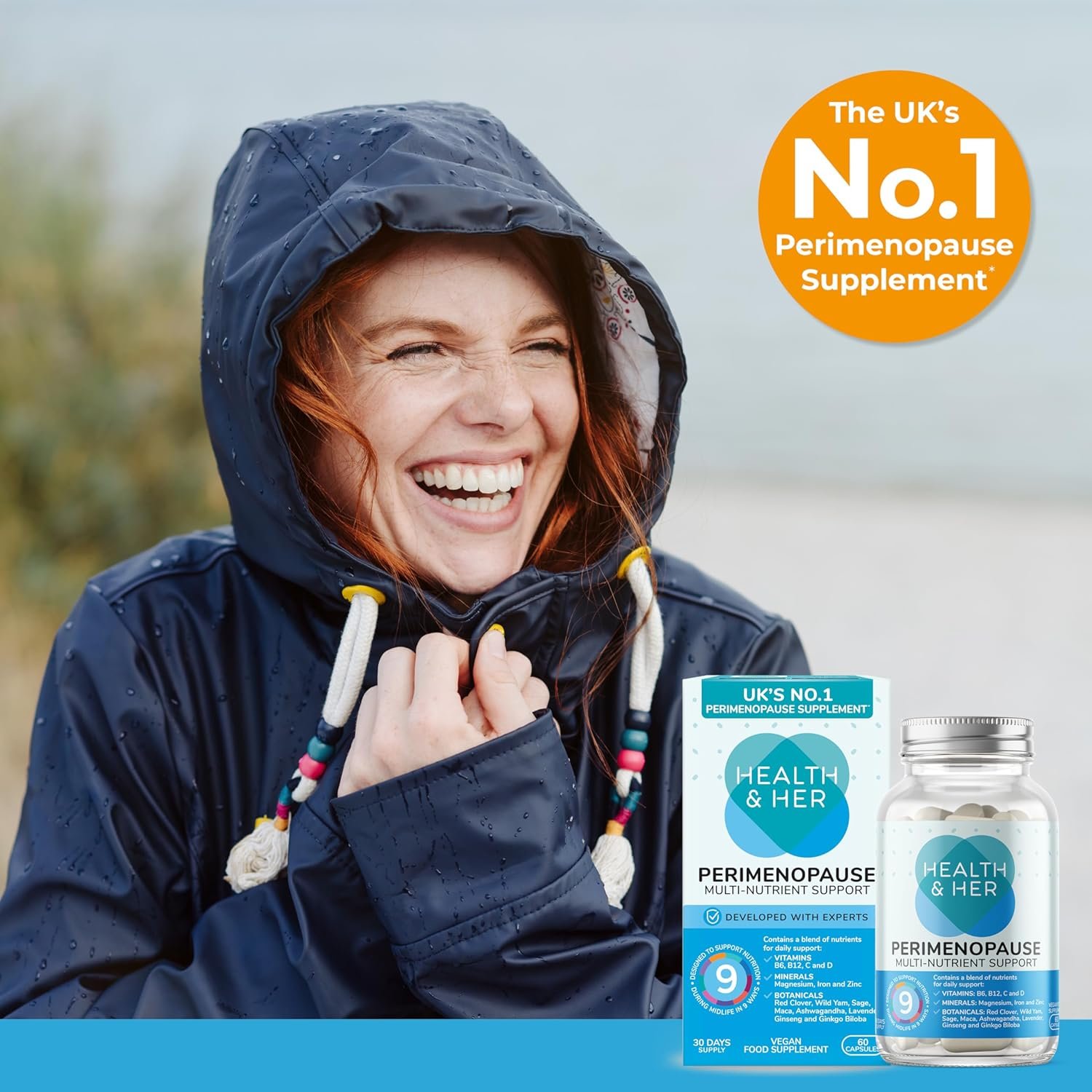 Health & Her Perimenopause Supplements for Women - Wellbeing Support for The Early Stage of Menopause - 3 Month Supply, 180 Capsules - Vegan & Gluten Free - Image 10