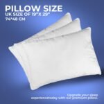KENSINGTONS LUXURY BEDDING Egyptian Cotton Cover Mulberry Silk Pillow Set of 2 - Home & Hotel Quality Pillows for Head & Neck Support - Comfortable & Breathable Luxury Pillows Pack of 2 - Image 6