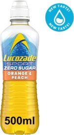 Lucozade Sport Zero Sugar - Orange & Peach 12x500ml | Sugar Free Sports Drink, with Vitamin B3 and electrolyte | Zero Sugar | Only 4 calories per serving | Still | Made with Natural Flavours - Image 4