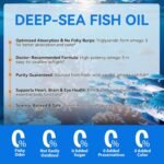 Omega 3 Capsules High Strength | Ultra Absorption |1280mg EPA & DHA per Serving | rTG Form (90% Absorbable) | Supports Heart, Brain & Eye Health | 120 Softgels - Image 8