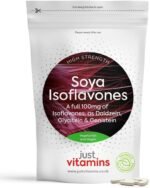 SOYA ISOFLAVONES 100mg | 90 Vegan Tablets | High Strength 250mg SOYA Complex | Supports Hormone Balance & Menopausal Comfort | Rich in Daidzin, Glycitin & Genistin | UK Made - Just Vitamins - Image 3