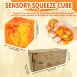 Durable Squishy Cube Squeeze Toys, Stress Cube Fidget Toy for Anxiety Relief, Not Easy to Fall Off Sensory Toys for Boys Girls Age 3+ (3 Pack 5cm Liquid Swirl Design) - Image 4