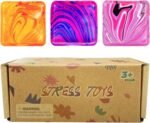 Durable Squishy Cube Squeeze Toys, Stress Cube Fidget Toy for Anxiety Relief, Not Easy to Fall Off Sensory Toys for Boys Girls Age 3+ (3 Pack 5cm Liquid Swirl Design) - Image 7