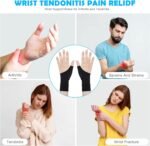 ACWOO Arthritis Gloves, Elastic Wrist Support Thumb Support Brace with Gel, Breathable Comfortable Carpal Tunnel Splint per Relieves Wrist Thumb Pain, Sprains, Tendonitis and Joint Pain (S) - Image 3