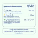 Jelly Pills Calcium for Kids + Probiotics & Vitamins D3 and K2-70 Vegan Gummies - No Added Sugars - Strawberry Flavor - Bone & Teeth Support - Image 4