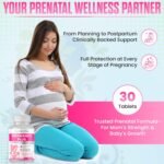 Pregnancy Tablets 20 Multivitamin with 800µg Folic Acid, D3, Iron, DHA, Omega-3, Probiotics Blend, Magnesium, All Trimester Pregnancy Support – 30 Vegetarian Tablets – One Month Supply - Image 6