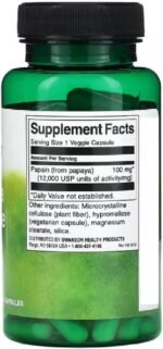 Swanson - Papaya Enzyme Papain, 100mg | Digestive Enzyme and Gut Health - 90 Veggie Capsules - Image 3