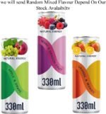 Natural Energy Sparkling Variety Pack – 330ml – Raspberry & Rose, Dark Fruits with Guarana, Grape & Apple with Ginseng – Refreshing, Healthy Energy Drinks - Prd (12 x Bottles) - Image 3
