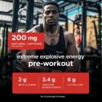 USN B4 Bomb Pre Workout Powder - 300g (20 Servings) Energy Drink Powder for Explosive Energy & Performance, 200mg Caffeine, 6000mg Citrulline, Creatine & 2000mg Beta Alanine - Blue Raspberry Flavour - Image 3