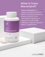 vP Vitality Pro Trans Resveratrol Supplements, 90 Capsules - 500 milligrams Pure Trans Resveratrol Powder for Vitality & Immunity Support - Vegan Dietary Supplements - Image 6