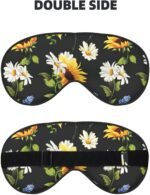 Sunflowers Chamomile Print Versatile Eye Mask Full Coverage Sleep Aid Lightweight Breathable Travel Camping - Image 3