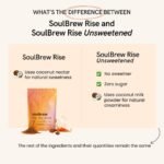 SoulBrew Rise Unsweetened Mushroom Coffee Alternative - with Lion's Mane, Cordyceps, Chaga, Maca, Ashwagandha & Cacao – Gut Friendly Nootropic Superfood (30 Servings, Vegan) - Image 3