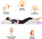 Bed Wedge Pillow for Legs Foam Triangle Ramp Designed to Reduce Acid Reflux, Snoring -Leg Elevation Medical Support for Post Surgery - Pregnancy (White) - Image 3
