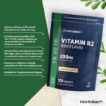 Vitamin B2 Riboflavin 200mg | 120 Vegan Tablets (4 Months Supply) | High Strength Supplement | No Artificial Preservatives | by Horbaach - Image 3