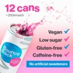 Bounce Back Caffeine-Free Sparkling Water with B12, Electrolytes, Vitamins & Prebiotics | Vegan, Low-Calorie Hydration Drink for Gut Health, Immunity and Recovery | Raspberry Flavour | 12 x 250ml - Image 6