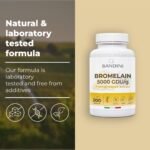 Bandini® Bromelain High Strength Draining 5000 GDU/g per Serving | 200 Gastro-Resistant Tablets | Digestive Enzyme | Pure Pineapple Extract for Inflammation, Swelling & Digestion | No Additives, Vegan - Image 4