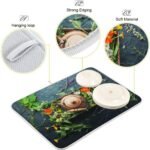Healing Herbs Set Kitchen Dish Drying Mat Absorbent Water Dinnerware Protective Pad Double-sided Use Dishes Rack Mat 18x24 inch Natural Herbs Medicine - Image 5