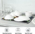 Healing Herbs Set Kitchen Dish Drying Mat Absorbent Water Dinnerware Protective Pad Double-sided Use Dishes Rack Mat 18x24 inch Natural Herbs Medicine - Image 8