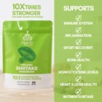 Organic Shiitake Mushroom Powder 10X Strength - Supplement for Sport Recovery, Immune, Bone & Heart Health - Beta Glucans & Vitamin D | HIGH Potency 10:1 Extract - 56 Servings (56g) - Image 4