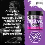 Warrior Creatine Monohydrate Powder + EAA 270g (30 Servings) – Pure Creatine with Essential Amino Acid Supplements for Muscle Recovery & Growth, Pre & Post Workout for Men & Women – Mixed Berry - Image 4