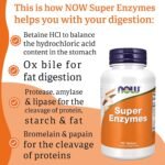 Now Foods, Super Enzyme, 90 Tablets, Lab-Tested, High Dose, Calcium, Gluten Free, Soy Free, Non-GMO - Image 6