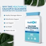 Health4All Calcium D-Glucarate 500mg - Oestrogen Supplements for Women and Men - Hormone Balance Support - 90 Vegan Capsules - Image 3