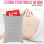 Tummy Tuck Pillow with Pocket Hysterectomy Pillows Hysterectomy Recovery Must Haves Gifts for Abdominal Surgery Tiny Cough Cushion Minky Dot Light Gray - Image 5