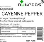 Cayenne Pepper 550mg 90 V Capsules (1 Month Supply) - Cayenne Pepper Supplement - Suitable for Vegan Vegetarian Diet - Image 4