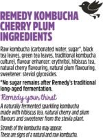 Remedy Kombucha Tea - Cherry Plum - Sparkling Live Cultured Drink - Naturally Sugar Free Soft Drink - Prime Probiotic Drink for Gut Health - 12 x 250ml - Image 7