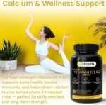 Homacia Vitamin d3 K2 – 4000 IU – 60 Vegan Capsules – Bone, Heart & Immune Support – High Strength d3 and k2 Vitamin | D3 + MK-7 K2 | Vitamin k2– Made in UK - Image 4