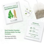 Nutra Tea Moringa Leaf & Ashwagandha - Moringa Tea Bags | Ashwagandha Tea Bags - Rich In Essential Nutrients & Cortisol Balance - 60 Individually Wrapped Bags - Herbal Infusion (3 Pack) - Image 5