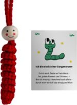 Worry Caterpillar Sensory Toy, Handmade Crochet Textured Companion for Anxiety Relief, Focus Aid, Calming Fidget Tool for Kids & Adults with Stress Management - Image 6