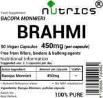 BACOPA MONNIERI 450mg x 90 V Capsules BRAHMI BRAMMI - 100% Pure - No fillers Binders or Bulking Agents (90) - Image 3