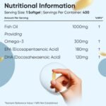 Omega 3 Fish Oil | 400 Softgels (1+ Year Supply) | 1 Softgel a Day | EPA & DHA | Alternative to Cod Liver Oil Capsules | 1000mg Omega 3 Fatty Acids Supplement - Image 4