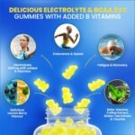 Electrolytes Gummies with BCAAs & B Vitamins - 500mg Electrolytes, Taurine, Green Tea & Coffee Extract - Vegan & Vegetarian - 60 Gummies, 30 Servings (1) - Image 3