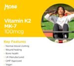 Vitamin K2 MK-7 100mcg 120 Tablets | Healthy Bones, Muscle Function & Immune Support Supplement | Vegan | GMP Approved | Letterbox Friendly | MOBU UK - Image 3