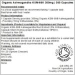 Organic Ashwagandha KSM 66® 300mg - 360 Capsules - Image 3